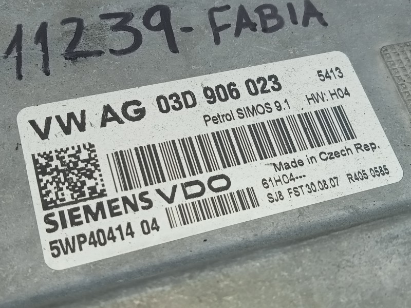 Recambio de centralita motor uce para skoda fabia (5j2 ) young referencia OEM IAM 03D906023 5WP4041404 E2-A1-39-3