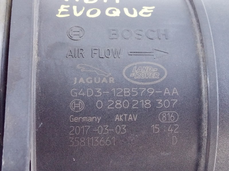 Recambio de caudalimetro para land rover evoque pure referencia OEM IAM G4D312B579AA 0280218307 E3-B3-19-3