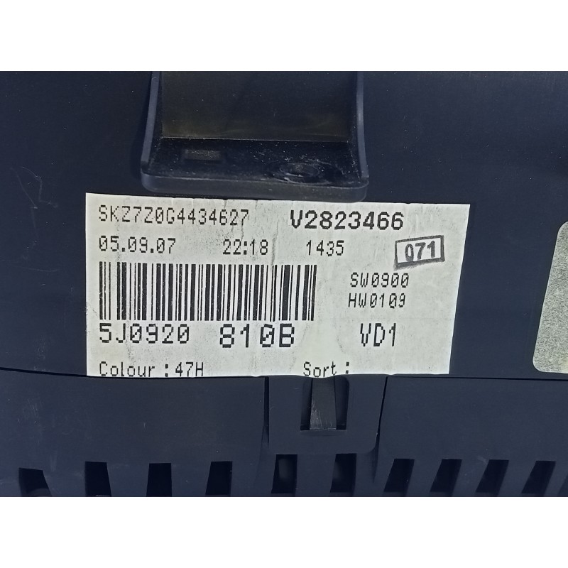 Recambio de cuadro instrumentos para skoda fabia (5j2 ) young referencia OEM IAM 5J0920810B  E2-A1-32-3
