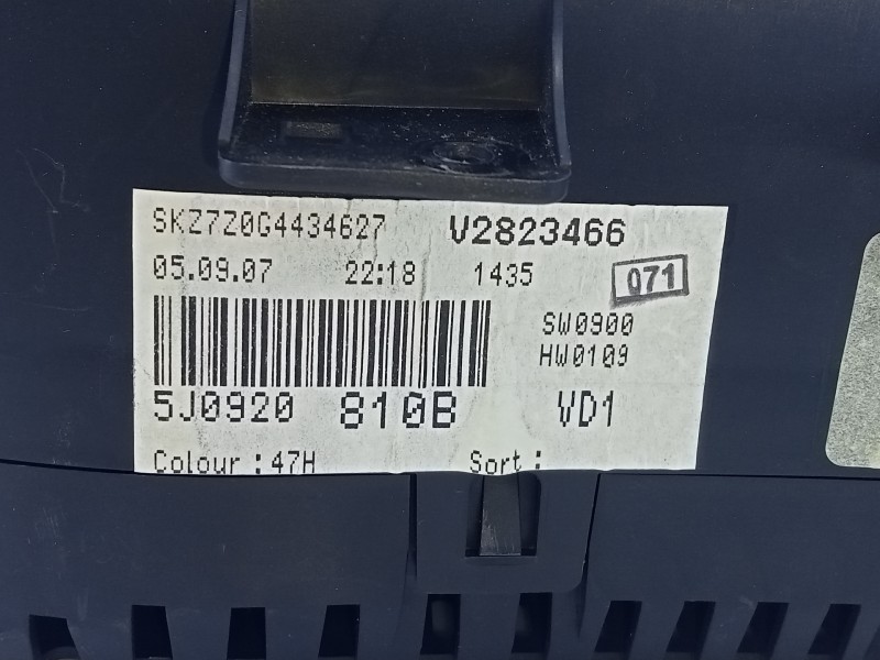 Recambio de cuadro instrumentos para skoda fabia (5j2 ) young referencia OEM IAM 5J0920810B  E2-A1-32-3