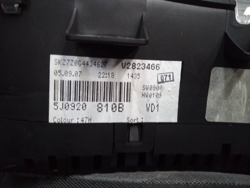 Recambio de cuadro instrumentos para skoda fabia (5j2 ) young referencia OEM IAM 5J0920810B  E2-A1-32-3