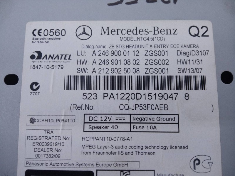 Recambio de sistema navegacion gps para mercedes-benz clase cla (w117) cla referencia OEM IAM A2469001206 A2469000112 E3-A1-28-3