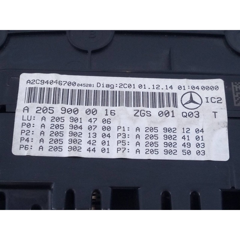 Recambio de cuadro instrumentos para mercedes-benz clase c (w205) familiar avangarde referencia OEM IAM A2059000016 A2C94046700 