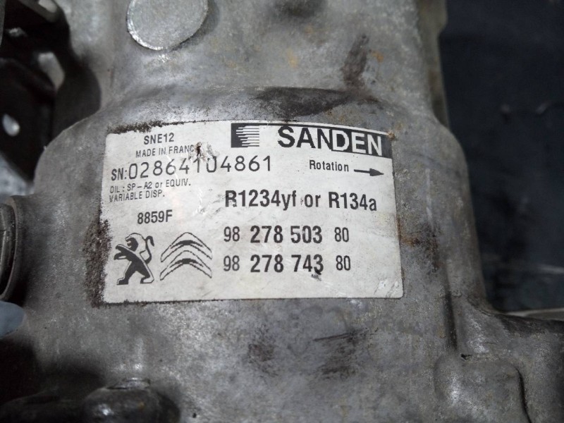 Recambio de compresor aire acondicionado para peugeot 2008 (p1) allure referencia OEM IAM 9827850380 9827874300 P3-A2-13-2