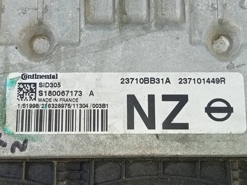 Recambio de centralita motor uce para nissan qashqai+2 (jj10) acenta referencia OEM IAM 237101449R S180067173 E3-B4-22-2