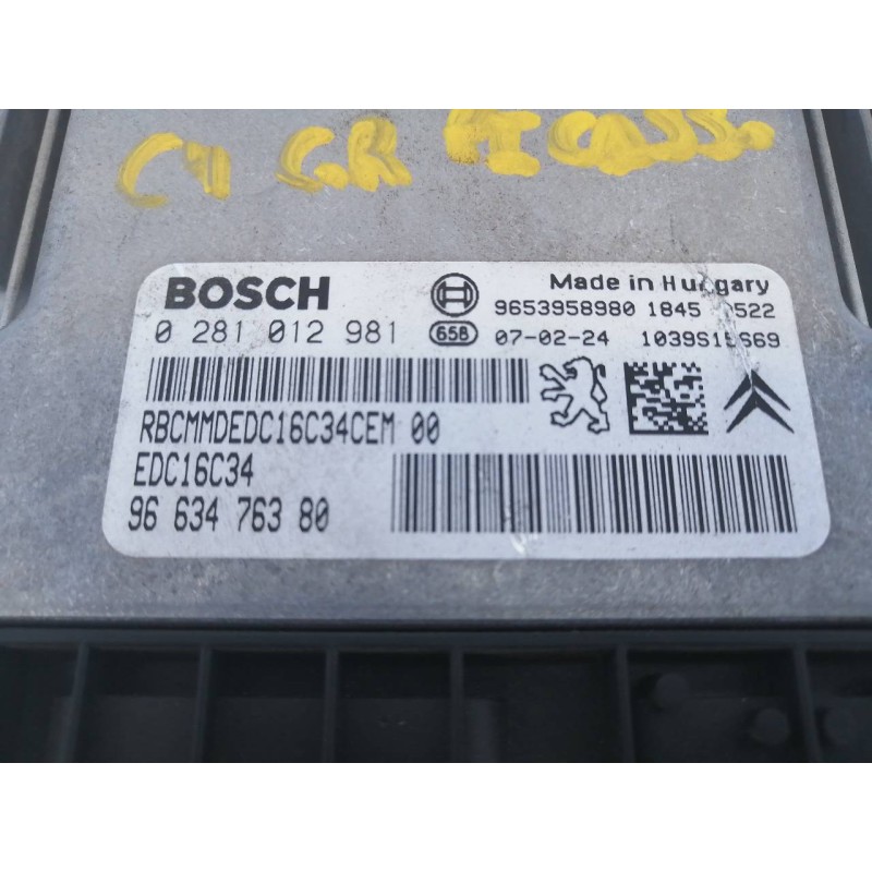 Recambio de centralita motor uce para citroën c4 grand picasso premier referencia OEM IAM 9663476380 0281012981 E3-B4-5-3