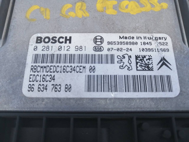 Recambio de centralita motor uce para citroën c4 grand picasso premier referencia OEM IAM 9663476380 0281012981 E3-B4-5-3