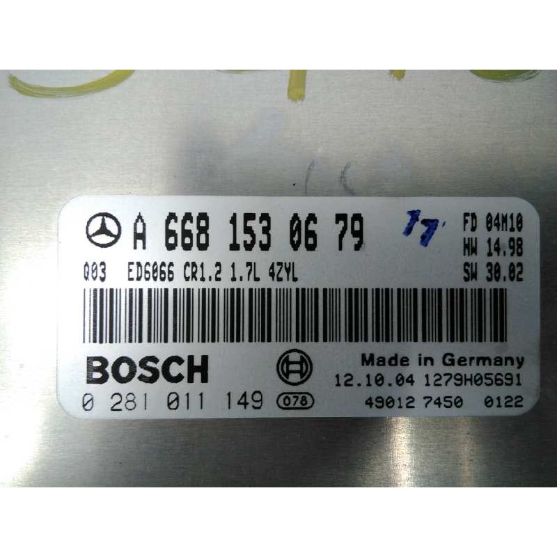 Recambio de centralita motor uce para mercedes-benz vaneo (w414) furgoneta compacta 1.7 cdi vaneo (414.700) referencia OEM IAM A