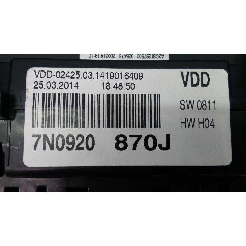 Recambio de cuadro instrumentos para volkswagen sharan (7n1) advance bluemotion referencia OEM IAM 7N0920870J  E2-A1-23-1