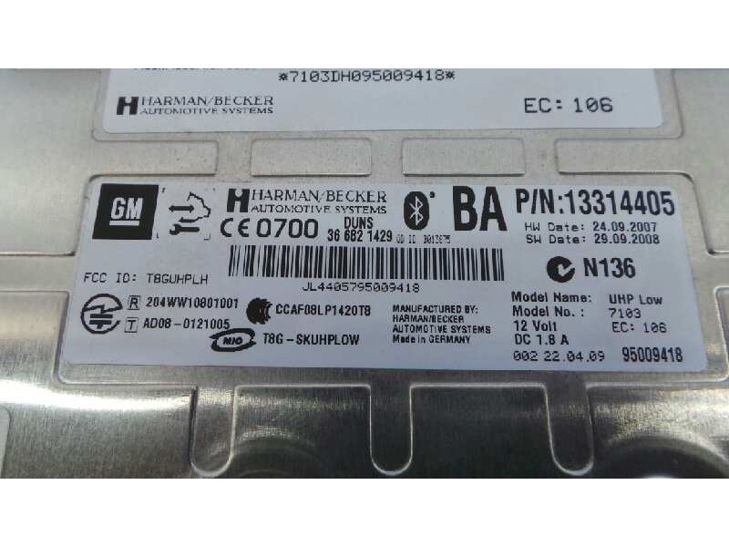 Recambio de modulo electronico para opel insignia berlina excellence referencia OEM IAM 13314405  E3-A5-17-5