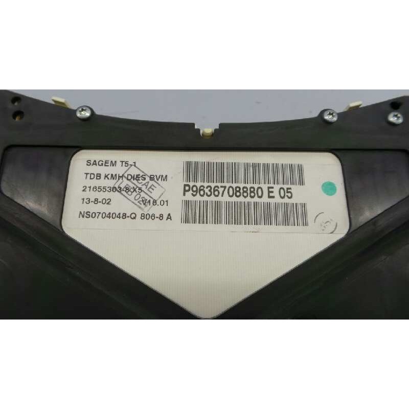 Recambio de cuadro instrumentos para peugeot 307 (s1) xs referencia OEM IAM P9636708880E 6103F6 E1-A4-15-2