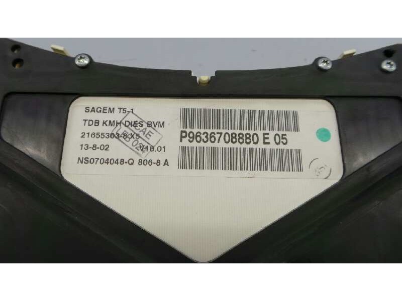 Recambio de cuadro instrumentos para peugeot 307 (s1) xs referencia OEM IAM P9636708880E 6103F6 E1-A4-15-2