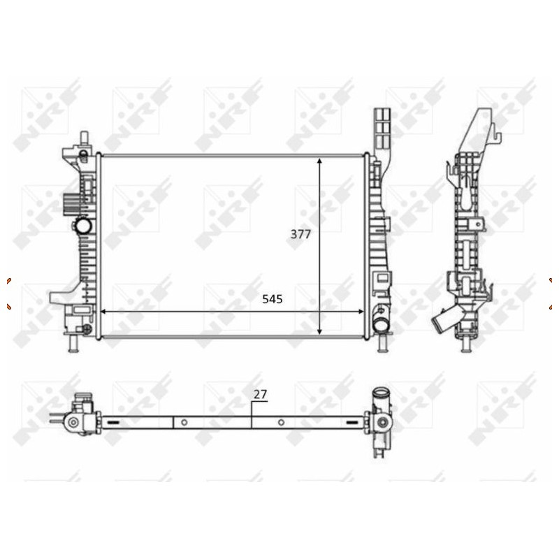 Recambio de radiador agua para ford focus lim. 1.6 tdci cat referencia OEM IAM 58284 NUEVO T1-6-A7-1