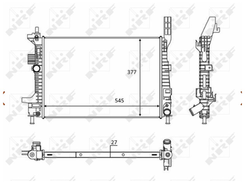 Recambio de radiador agua para ford focus lim. 1.6 tdci cat referencia OEM IAM 58284 NUEVO T1-6-A7-1