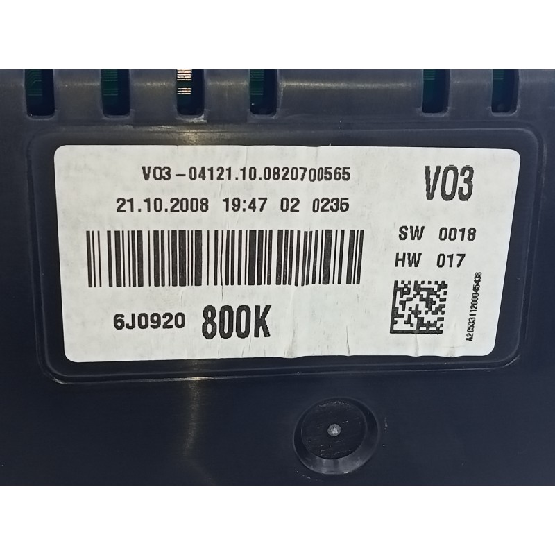 Recambio de cuadro instrumentos para seat ibiza (6j5) reference referencia OEM IAM 6J0920800K  E2-A1-32-2