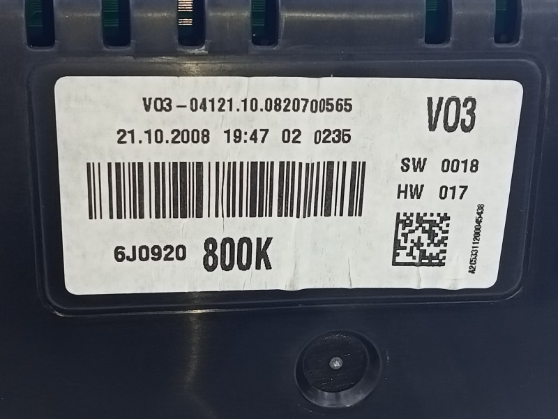 Recambio de cuadro instrumentos para seat ibiza (6j5) reference referencia OEM IAM 6J0920800K  E2-A1-32-2