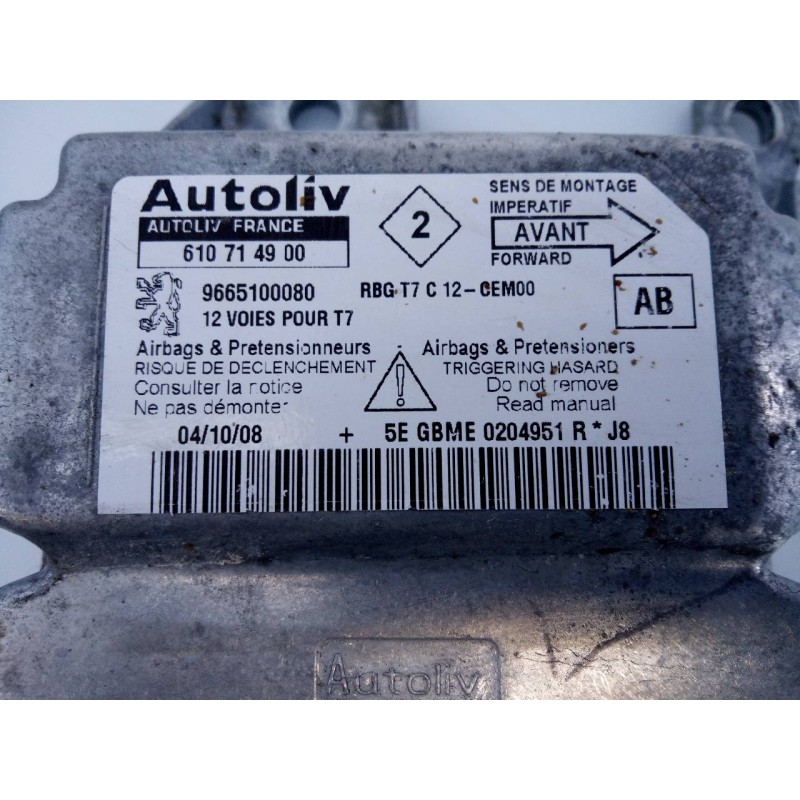 Recambio de centralita airbag para peugeot 308 sw urban referencia OEM IAM 9665100080 610714900 E3-B2-35-1