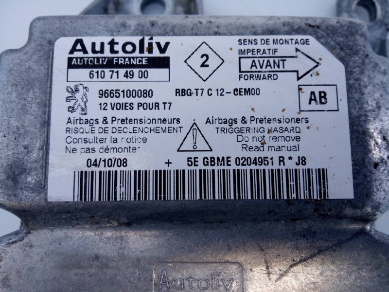 Recambio de centralita airbag para peugeot 308 sw urban referencia OEM IAM 9665100080 610714900 E3-B2-35-1