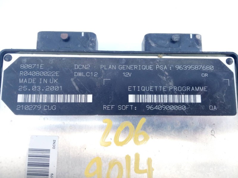 Recambio de centralita motor uce para peugeot 206 berlina x-line referencia OEM IAM R04080022E 9640900080 E3-B4-9-4