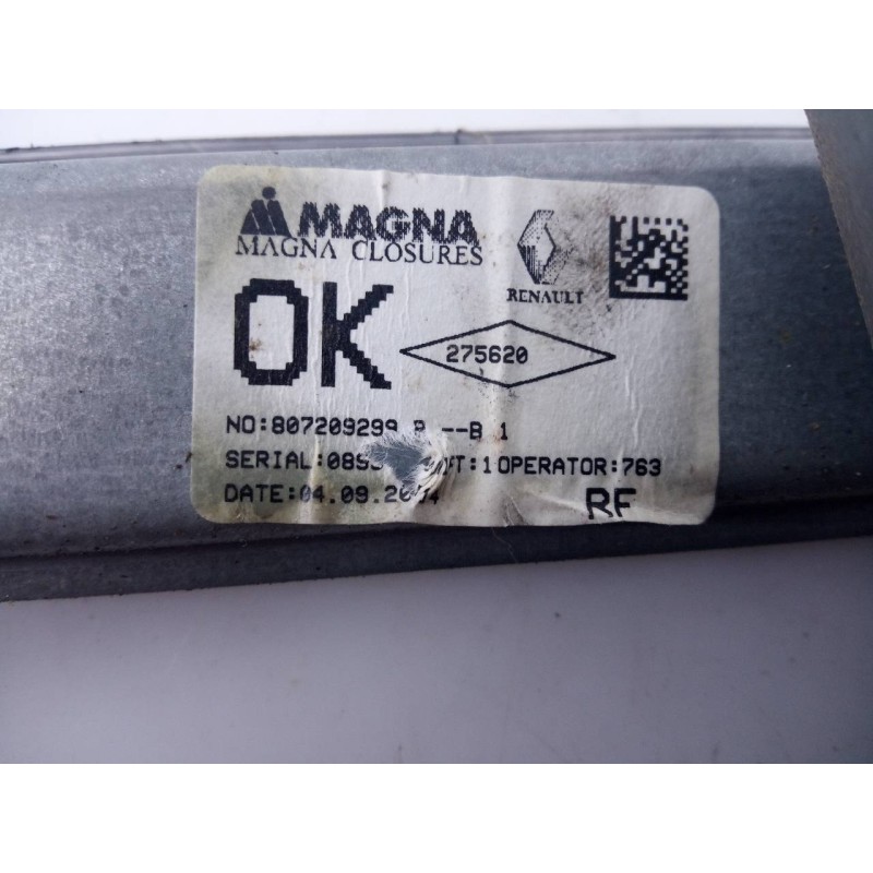 Recambio de elevalunas delantero derecho para dacia sandero stepway referencia OEM IAM 80720929  E1-A1-39-1