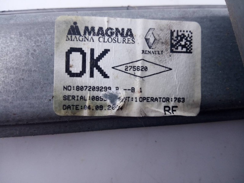 Recambio de elevalunas delantero derecho para dacia sandero stepway referencia OEM IAM 80720929  E1-A1-39-1