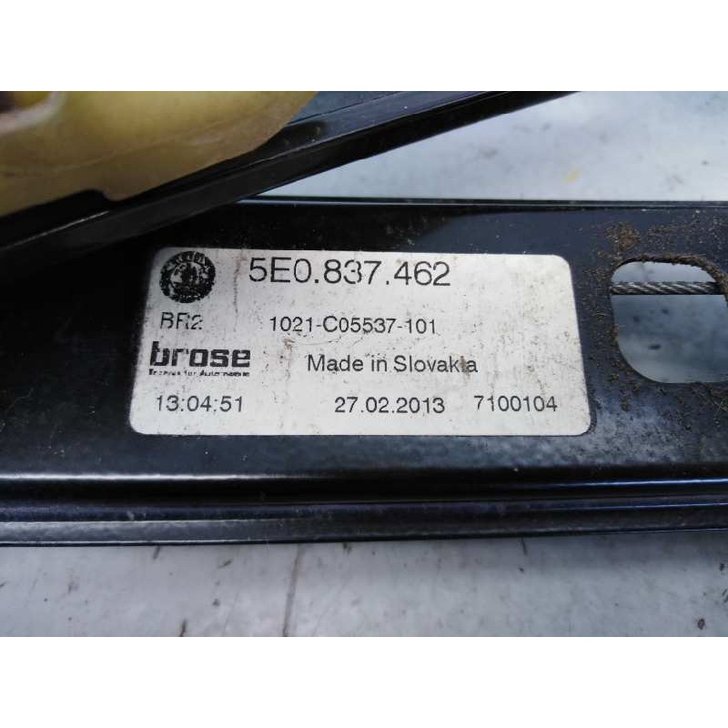 Recambio de elevalunas delantero derecho para skoda octavia lim. (5e3) ambition referencia OEM IAM 5E0837462 5Q0959802B E1-A5-52