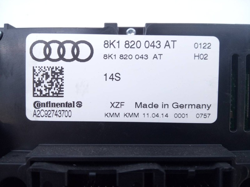 Recambio de mando climatizador para audi a5 sportback (8t) 2.0 tdi (105kw) referencia OEM IAM 8K1820043AT  E2-A1-9-7