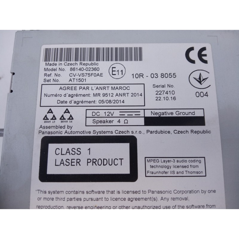 Recambio de sistema navegacion gps para toyota auris active referencia OEM IAM 8614002360 10R038055 E3-B2-9-1