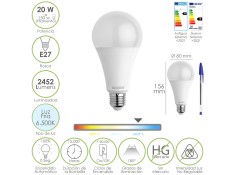 Recambio de bombillas para universal acc.electricos bombilla led estandar rosca e27. 20 watt. equivale a 150 watt. 2 referencia 