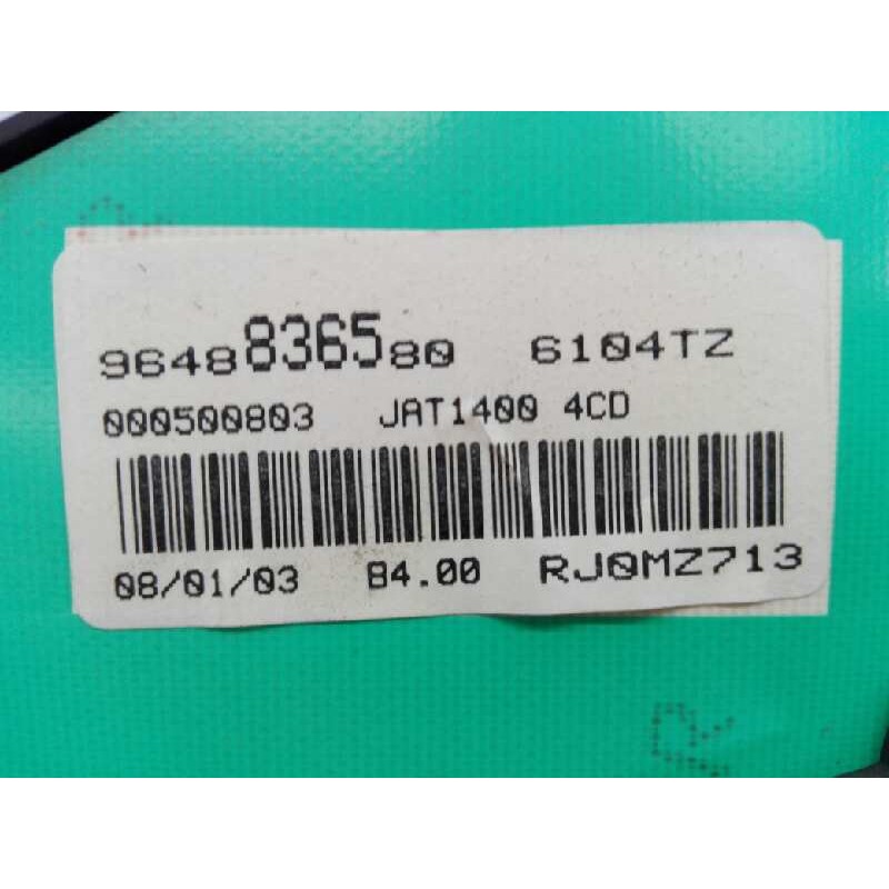 Recambio de cuadro instrumentos para peugeot 206 berlina e-music referencia OEM IAM 9648836580  E1-A4-27-2