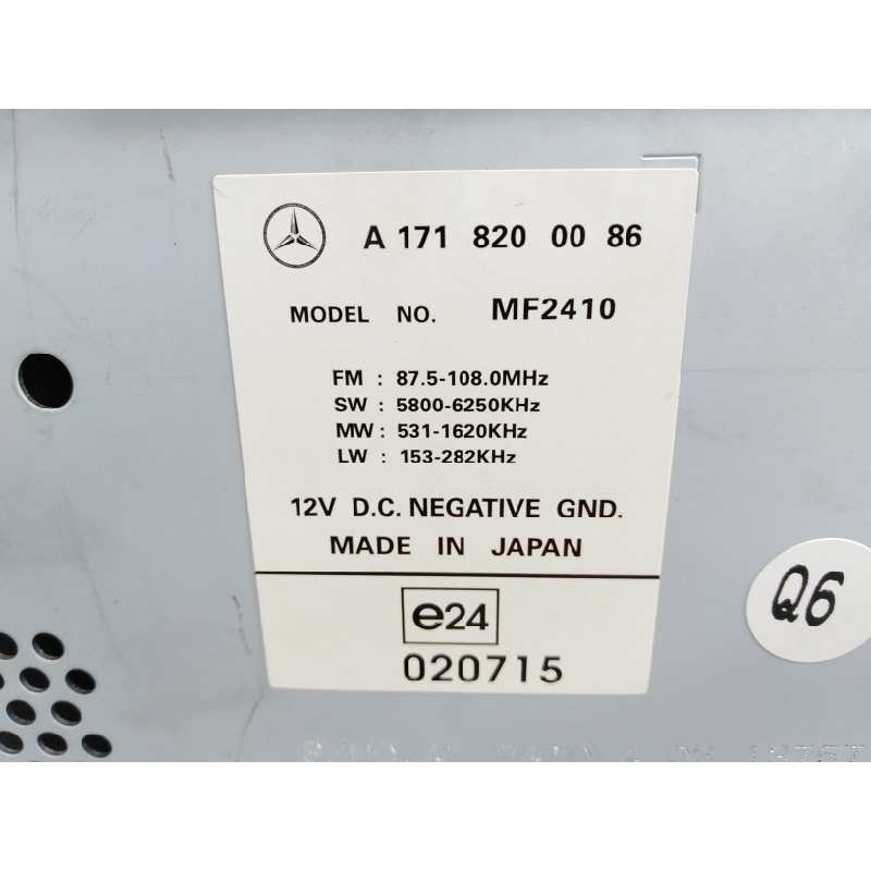 Recambio de sistema audio / radio cd para mercedes-benz clase slk (w171) roadster 200 compressor (171.442) referencia OEM IAM A1