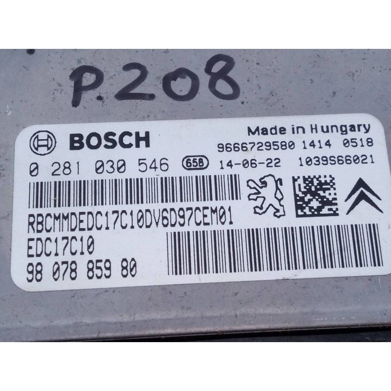 Recambio de centralita motor uce para peugeot 208 active referencia OEM IAM 9807885980  E3-B2-30-3