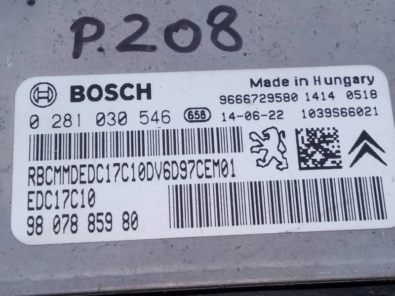Recambio de centralita motor uce para peugeot 208 active referencia OEM IAM 9807885980  E3-B2-30-3