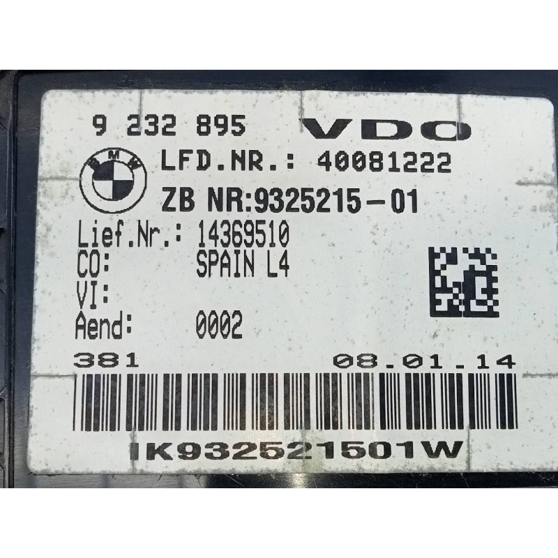 Recambio de cuadro instrumentos para bmw serie 3 lim. (f30) 320d xdrive referencia OEM IAM 9232895 932521501 E3-A2-25-2