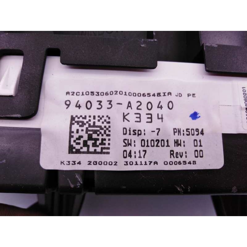 Recambio de cuadro instrumentos para kia cee´d drive referencia OEM IAM 94033A2040  E3-A3-34-4
