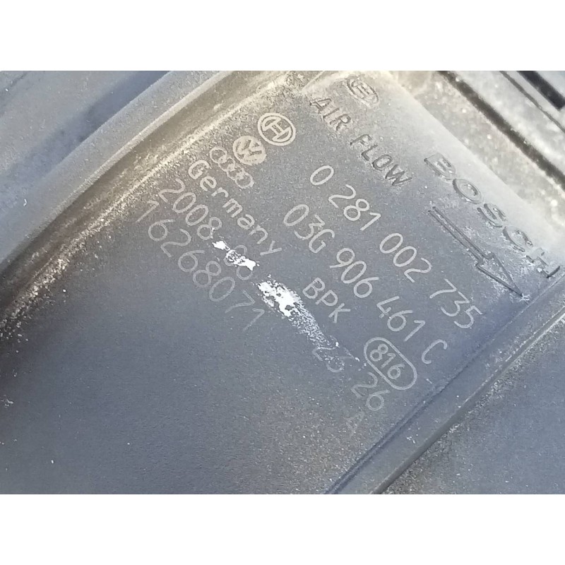 Recambio de caudalimetro para audi a3 sportback (8p) 2.0 tdi ambiente (dpf) referencia OEM IAM 03G906461C 0281002735 E2-A1-44-1