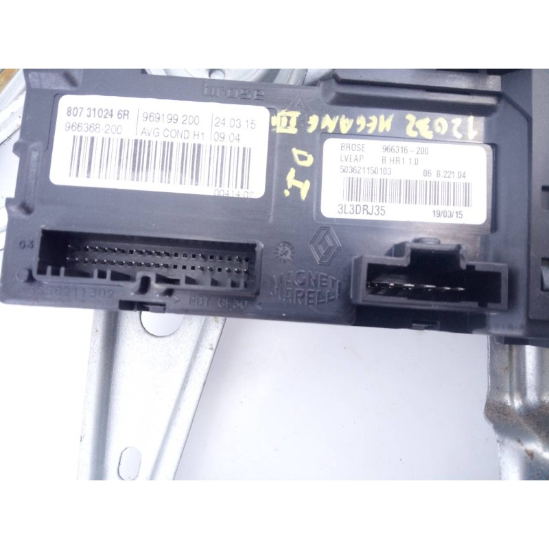 Recambio de elevalunas delantero izquierdo para renault megane iii berlina 5 p business referencia OEM IAM 968431100  E1-A1-40-2