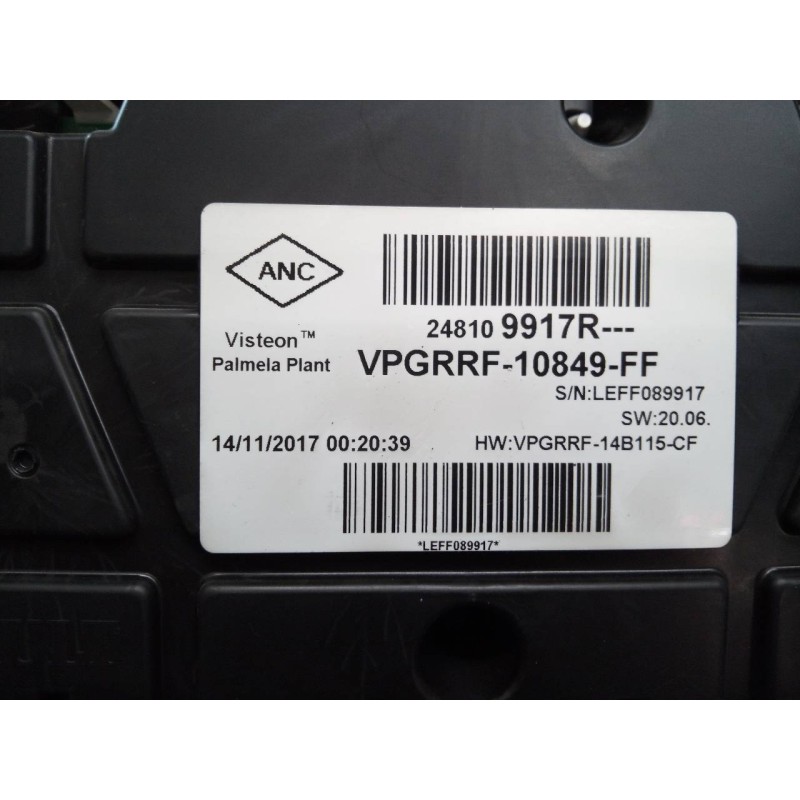 Recambio de cuadro instrumentos para renault clio iv dynamique referencia OEM IAM 248109917R  E2-A1-18-2