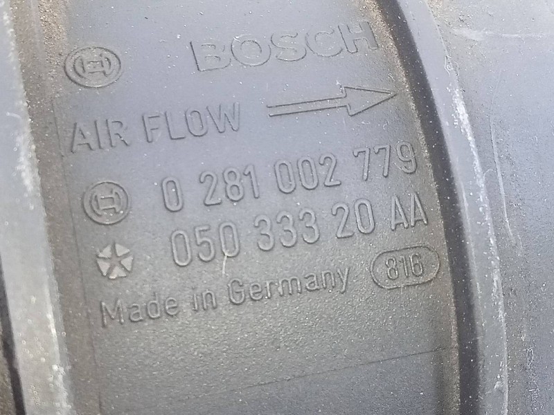 Recambio de caudalimetro para jeep compass limited referencia OEM IAM 05033320AA 0281002779 E3-B6-22-2