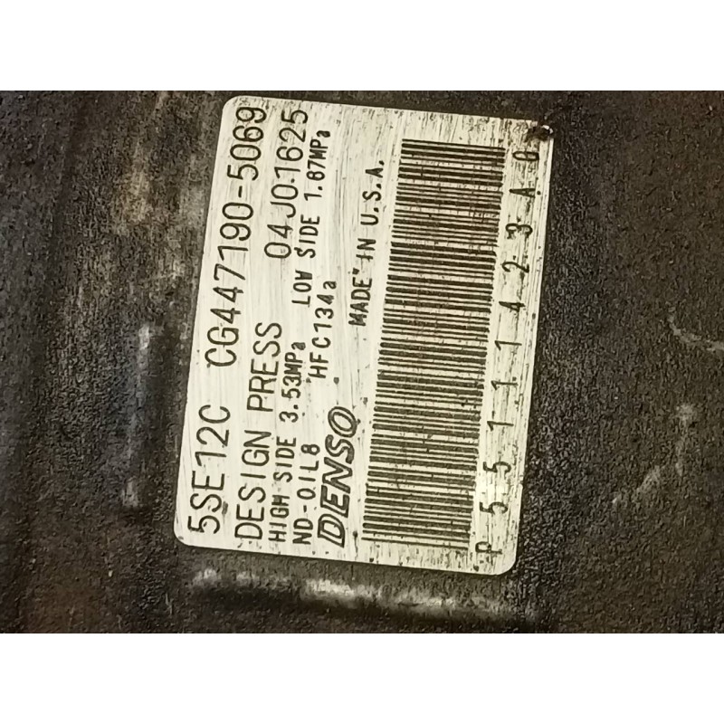 Recambio de compresor aire acondicionado para jeep compass limited referencia OEM IAM CG4471905069 5SE12C P3-B2-7-3