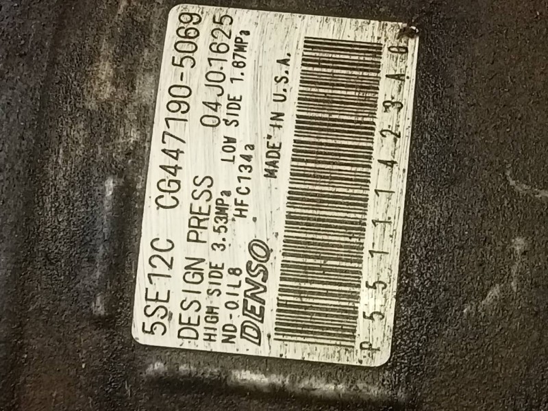 Recambio de compresor aire acondicionado para jeep compass limited referencia OEM IAM CG4471905069 5SE12C P3-B2-7-3