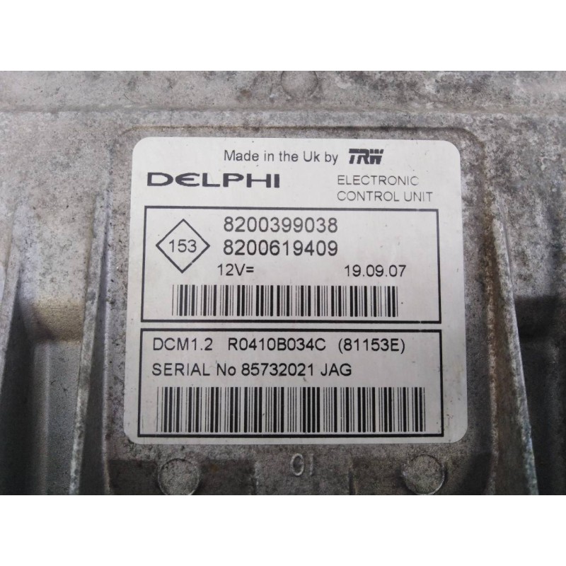 Recambio de centralita motor uce para renault clio iii business referencia OEM IAM 8200399038  E2-A1-28-7