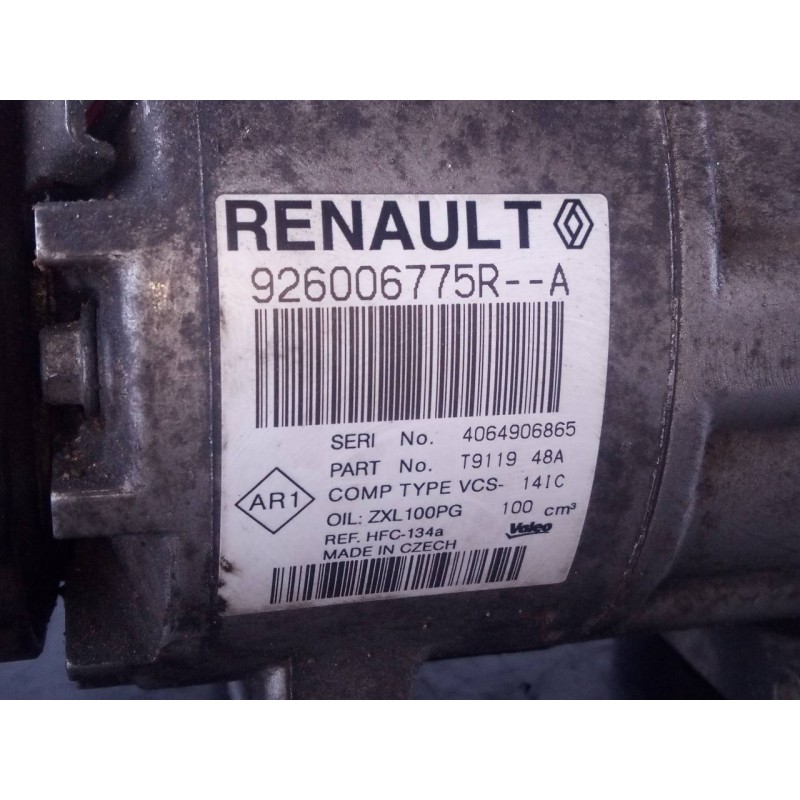Recambio de compresor aire acondicionado para dacia logan ii ambiance referencia OEM IAM 926006775R 4064906865 P3-B2-2-1