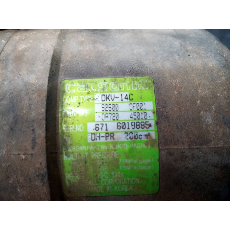 Recambio de compresor aire acondicionado para nissan terrano/terrano.ii (r20) referencia OEM IAM 926000F001 6716019885 P3-B2-14-