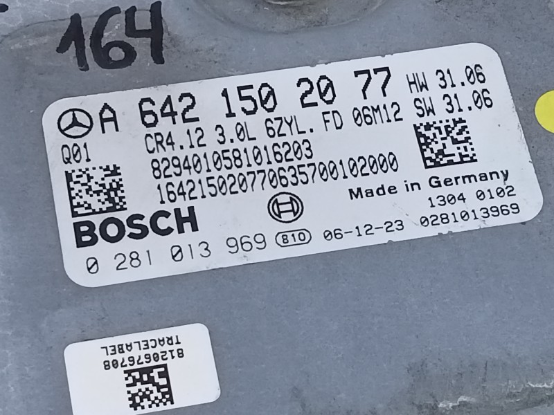 Recambio de centralita motor uce para mercedes-benz clase m (w164) 320 / 350 cdi (164.122) referencia OEM IAM A6421502077 028101