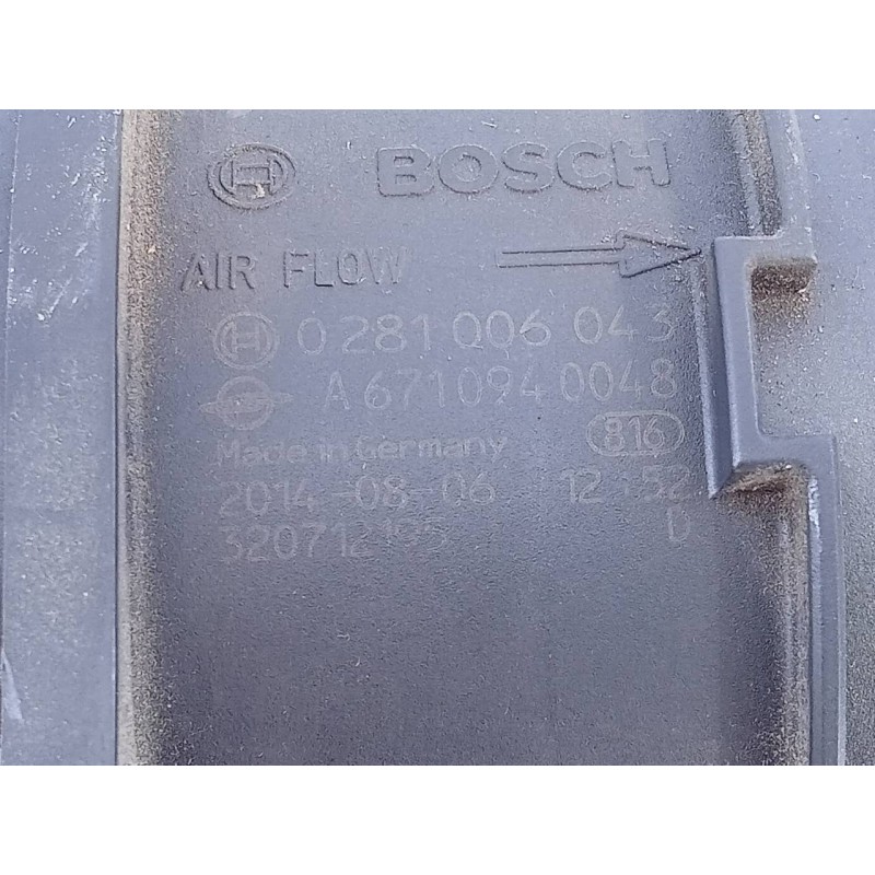 Recambio de caudalimetro para ssangyong korando limited plus 4x4 referencia OEM IAM A6710940048 0281006043 E3-A3-19-2