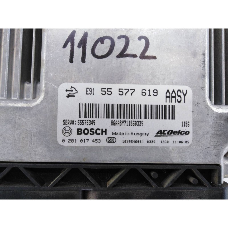 Recambio de centralita motor uce para opel insignia berlina cosmo referencia OEM IAM 55577619 0281017453 E3-A5-3-4