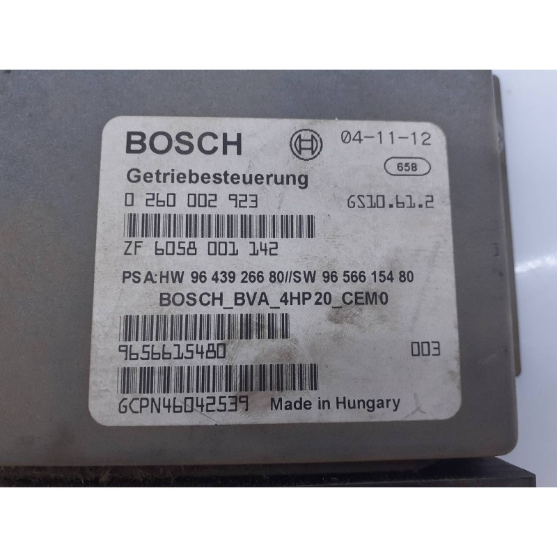 Recambio de centralita cambio automatico para citroën c5 berlina collection referencia OEM IAM 0260002923 965661580 E3-B2-9-3