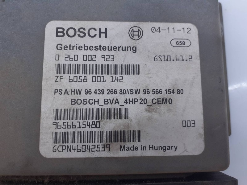 Recambio de centralita cambio automatico para citroën c5 berlina collection referencia OEM IAM 0260002923 965661580 E3-B2-9-3