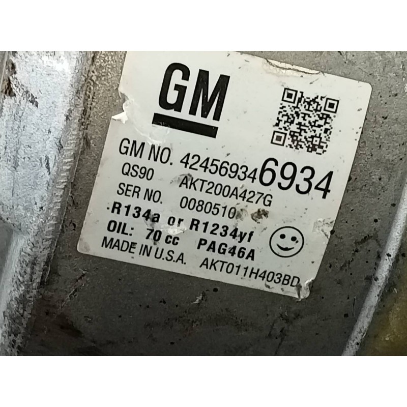 Recambio de compresor aire acondicionado para opel mokka x excellence start/stop 4x4 referencia OEM IAM 242569346934 0080510 P3-